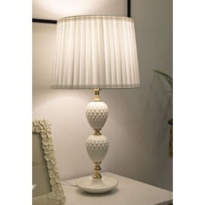 Mauro Ferretti tafellamp Torre Annunziata E27 Ø 30x57 cm wit goud