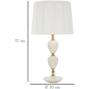 Mauro Ferretti tafellamp Torre Annunziata E27 Ø 30x57 cm wit goud
