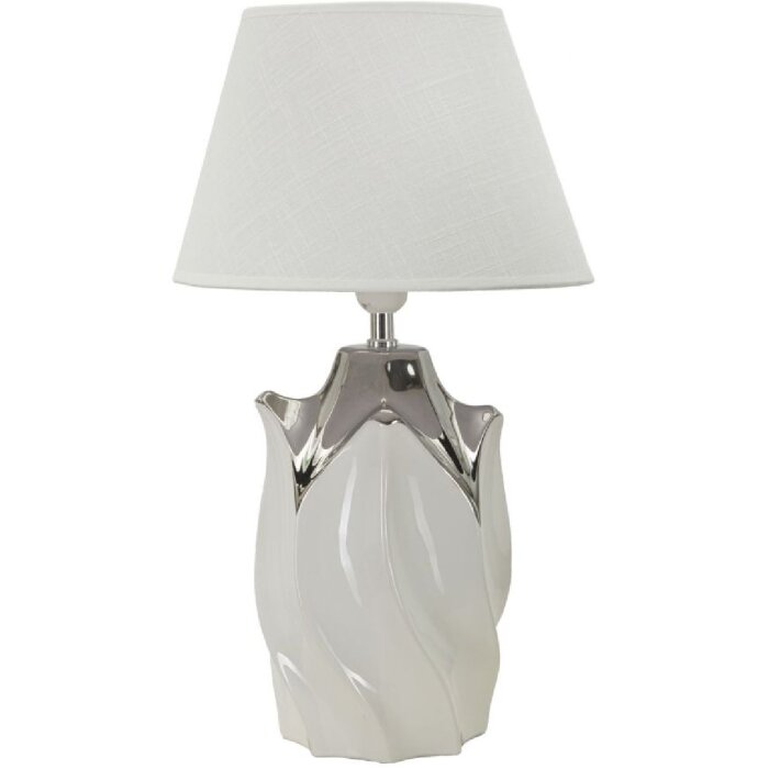Mauro Ferretti tafellamp Shiny E27 ∅ 30x51 cm wit zilver