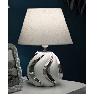 Mauro Ferretti tafellamp Shiny E27 Ø 30x42 cm wit zilver