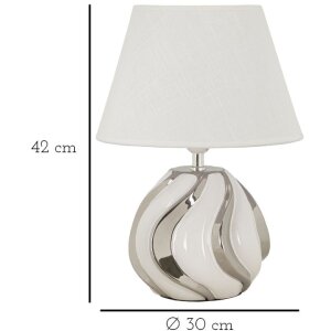 Mauro Ferretti tafellamp Shiny E27 Ø 30x42 cm wit zilver