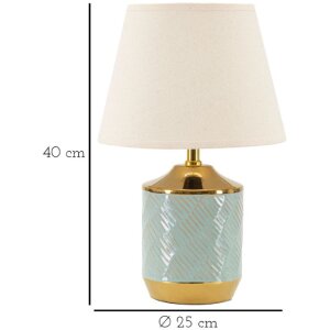 Mauro Ferretti tafellamp Kapstad E27 Ø 25x40 cm helderblau goud