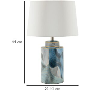 Keramische Elegance Tafelamp Mauro Ferretti E27 diameter 40×64 cm blau