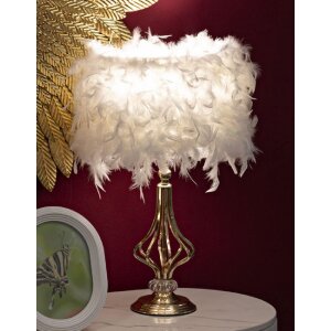 Mauro Ferretti Tafellamp Tarty E27 Ø 25x54 cm wit goud