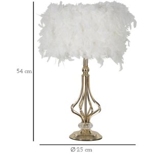 Mauro Ferretti Tafellamp Tarty E27 Ø 25x54 cm wit goud