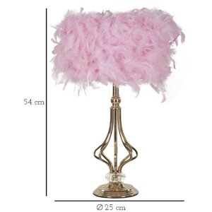 Mauro Ferretti tafellamp Tarty E27 ∅25×54cm roze goud