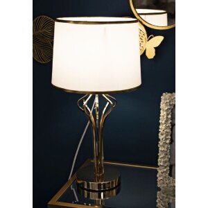 Mauro Ferretti Tafelamp Slimmy E27 Ø 28x53 cm wit goud