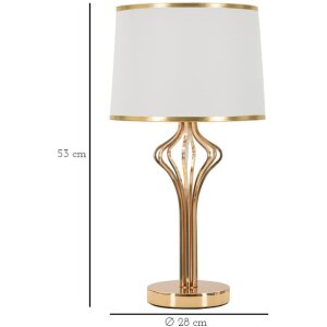 Mauro Ferretti Tafelamp Slimmy E27 Ø 28x53 cm wit goud