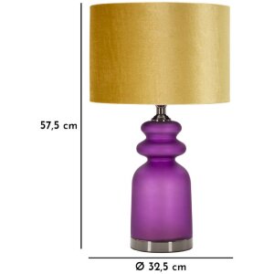 Mauro Ferretti tafellicht Milva Twee E27 Diameter 32,5x57,5 cm violet-goud