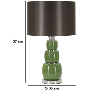 Mauro Ferretti Tafellamp Eva Drie E27 Ø 32,5x55 cm groen zwart