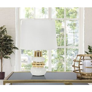 Mauro Ferretti Liara tafellamp E14 Ø 23x32 cm wit goud