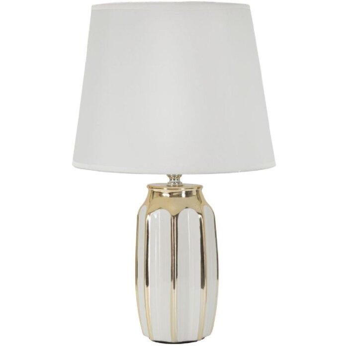 Mauro Ferretti tafellamp Cassy E27 Ø 25×40,5 cm wit goud