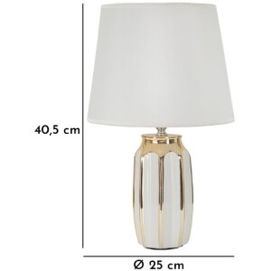 Mauro Ferretti tafellamp Cassy E27 Ø 25×40,5 cm wit goud