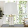 Mauro Ferretti tafellamp Cassy E27 Ø 25×40,5 cm wit goud