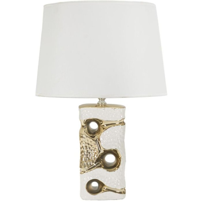 Mauro Ferretti tafellamp Florida E27 Ø 30x43,5 cm wit goud