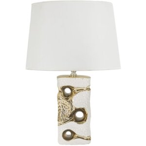 Mauro Ferretti tafellamp Florida E27 Ø 30x43,5 cm wit goud