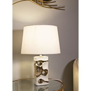 Mauro Ferretti tafellamp Florida E27 Ø 30x43,5 cm wit goud