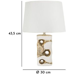 Mauro Ferretti tafellamp Florida E27 Ø 30x43,5 cm wit goud