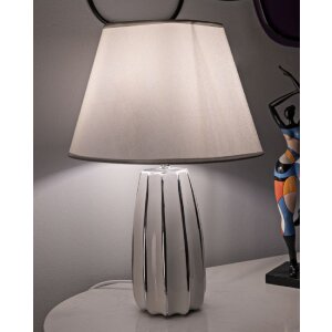 Mauro Ferretti tafelalampe Emmi E27 Ø 30x45 cm wit zilver