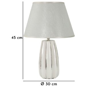 Mauro Ferretti tafelalampe Emmi E27 Ø 30x45 cm wit zilver
