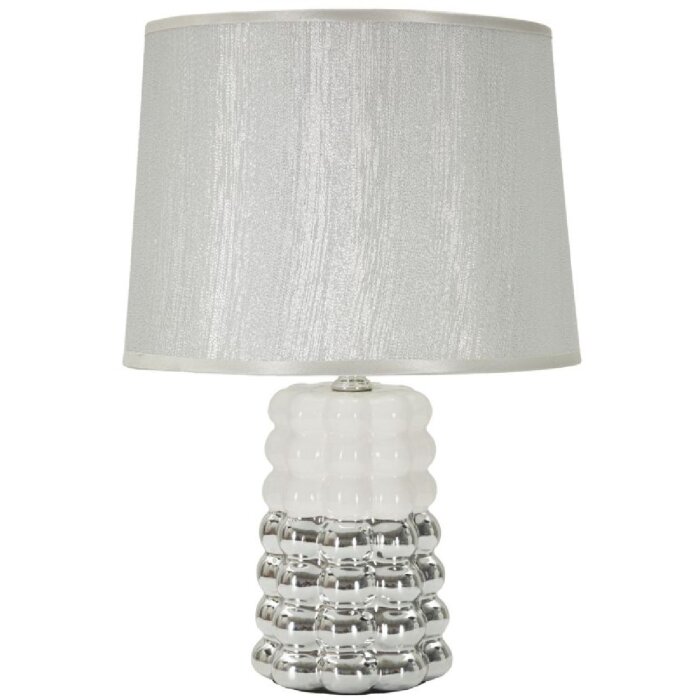 Mauro Ferretti Tafellamp Lace E14 Ø 23x33 cm wit zilver