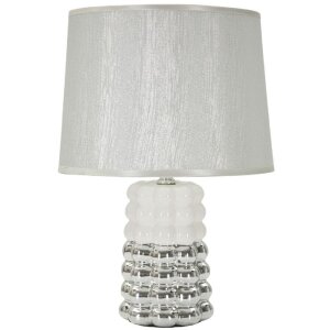 Mauro Ferretti Tafellamp Lace E14 Ø 23x33 cm wit zilver