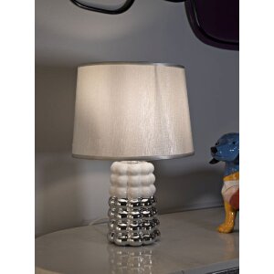 Mauro Ferretti Tafellamp Lace E14 Ø 23x33 cm wit zilver
