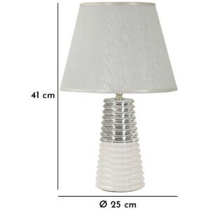 Mauro Ferretti Tafellamp Candela E27 Ø 25x41 cm wit zilver