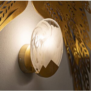 Mauro Ferretti Wande lamp Mond E14 Ø 20x10 cm goud wit
