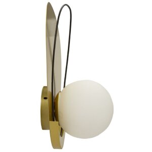 Mauro Ferretti Wandlamp Kreislauf E27 28x17x32 cm goud zwart wit