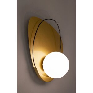 Mauro Ferretti Wandlamp Kreislauf E27 28x17x32 cm goud zwart wit