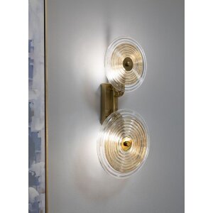 Mauro Ferretti Wandlamp Venezia E14 25x10x52 cm goud natuur bruin