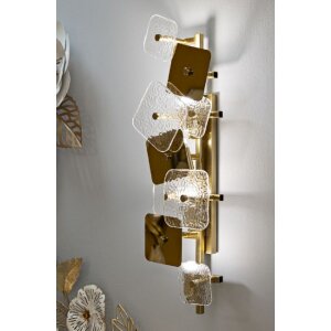Mauro Ferretti Wandverlichting Glassy E14 24x13x76 cm goud natuur