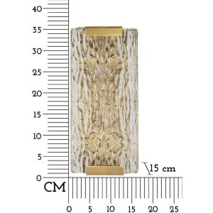 Mauro Ferretti Wandlamp Oblin E14 36x15x10cm goud natuur