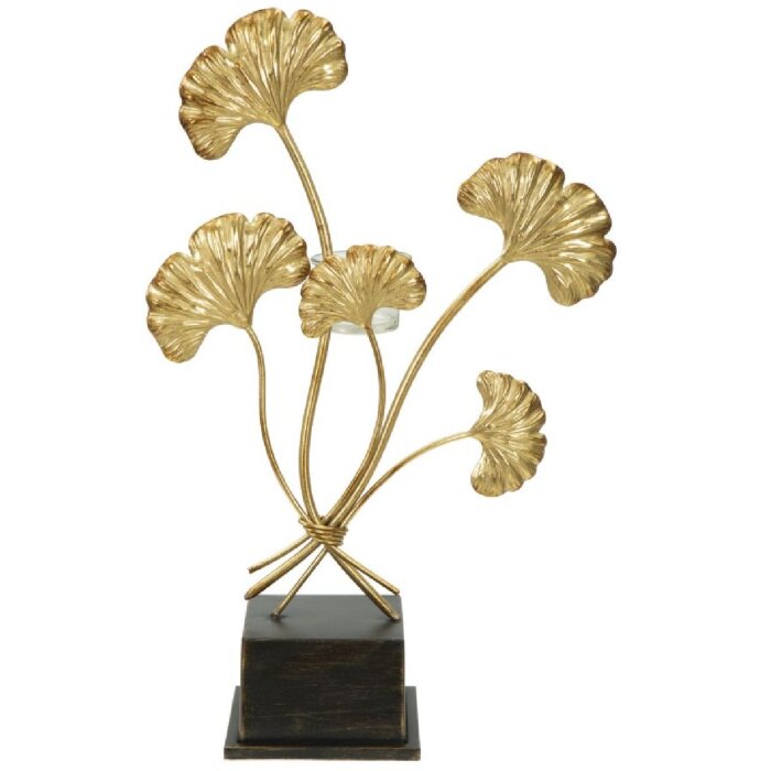Mauro Ferretti kandelaar Iris 29x12,5x44 cm goud zwart