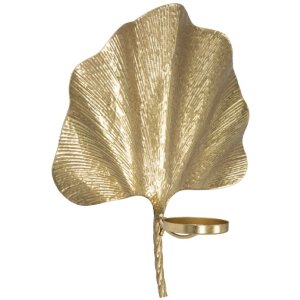 Mauro Ferretti Wandkaarshouder Blad 41x11,5x40 cm goud