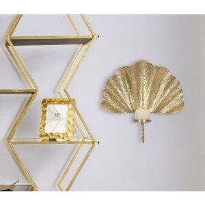 Mauro Ferretti Wandkaarshouder Blad 41x11,5x40 cm goud