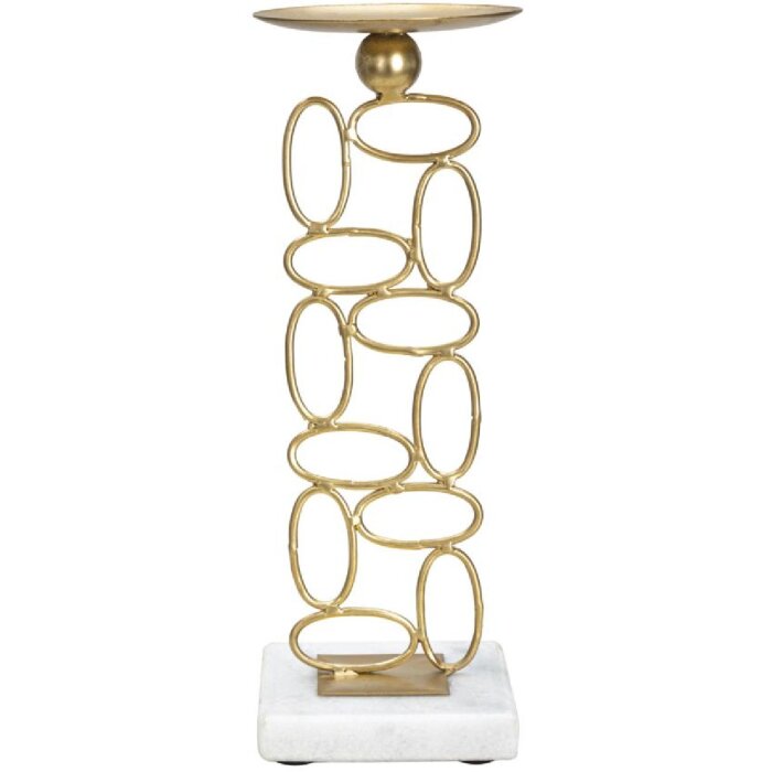Mauro Ferretti kandelaar Blazen 10x10x27 cm goud wit