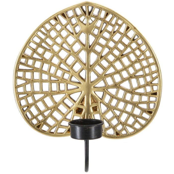Mauro Ferretti wandkandelaar lotus 20x8x22,2 cm goudzwart