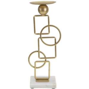 Mauro Ferretti kandelaar Marie 13x10x31,5 cm goud wit
