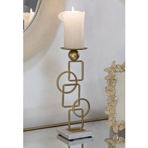 Mauro Ferretti kandelaar Marie 13x10x31,5 cm goud wit