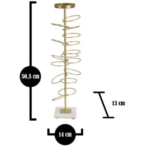 Mauro Ferretti Candle Holder Rings 14x13x50.5cm gold white