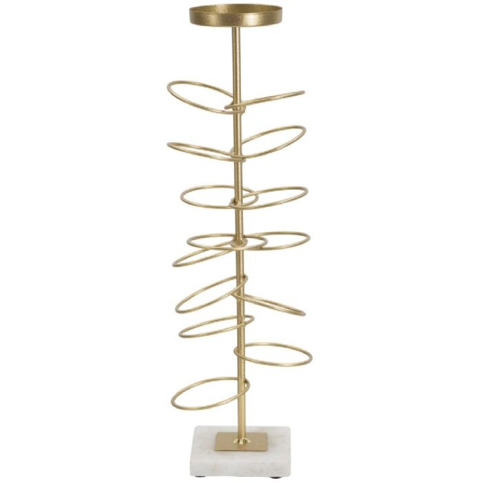 Mauro Ferretti Kerzenhouder Ringen 14x13x46 cm goudwit wit