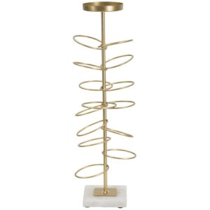 Mauro Ferretti Kerzenhouder Ringen 14x13x46 cm goudwit wit