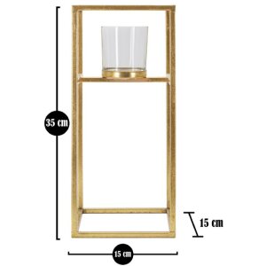 Mauro Ferretti Kaarshouder Elegant 15x15x35 cm goudkleurig