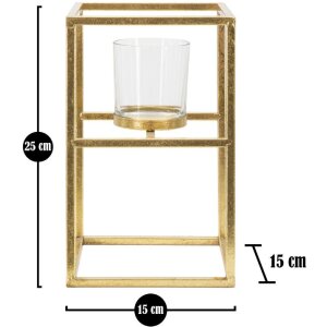 Mauro Ferretti kandelaar Elegant 15x15x25 cm goud