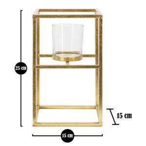 Mauro Ferretti kandelaar Elegant 15x15x25 cm goud