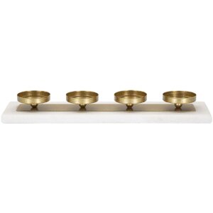 Mauro Ferretti Kaarshouder Marmer voor 4 kaarsen 40x10x5 cm goud