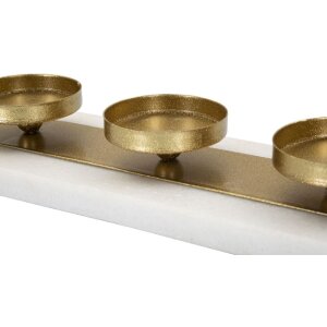 Mauro Ferretti Kaarshouder Marmer voor 4 kaarsen 40x10x5 cm goud