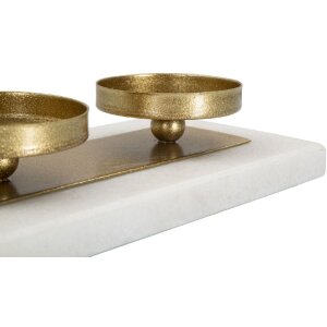 Mauro Ferretti Kaarshouder Marmer voor 4 kaarsen 40x10x5 cm goud